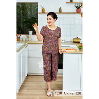  Đồ bộ Tole nữ trung niên mặc nhà Thành Duyên quần ống rộng thoáng mát không rút   10 - 1528TCR 