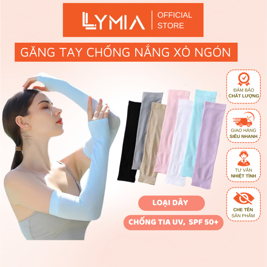 Găng bao tay chống nắng LYMIA xỏ ngón chống tia UV (1 đôi)