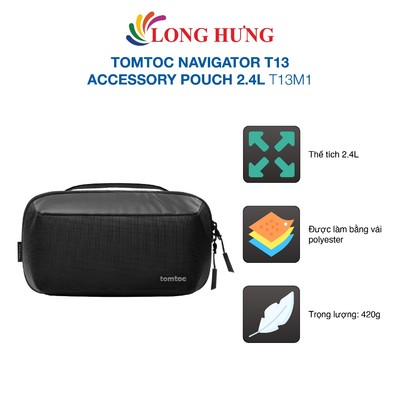 Túi đựng phụ kiện Tomtoc Navigator T13 Accessory Pouch 2.4L T13M1 - Hàng chính hãng