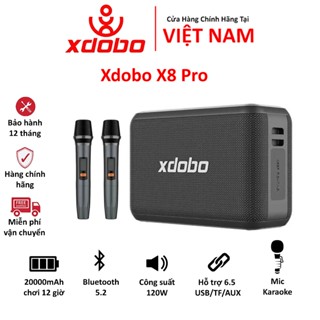Loa Bluetooth 5.2 Xdobo X8 Pro Công Suất 120W Kèm 2 Mic Hát Karaoke Tích Hợp Viên Pin 20000mAh