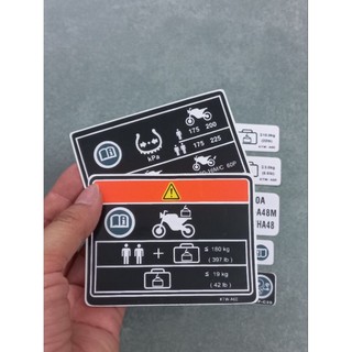 Bộ tem thông số SH150 Sh150 7 miếng co sẵn keo dán