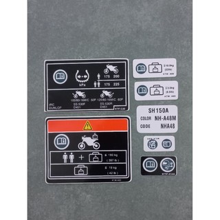 Bộ tem thông số SH150 Sh150 7 miếng co sẵn keo dán