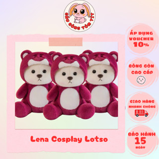 Gấu Bông Lena khoác áo Lotso size 30cm giá cực rẻ, đủ màu - chú gấu dâu dễ thương,mềm mại, ấm áp
