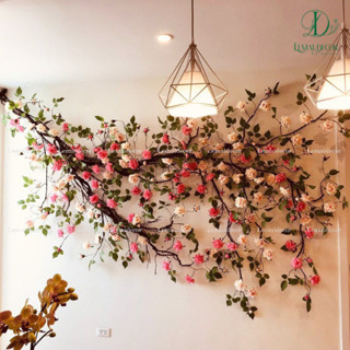  Dây Leo Hoa Hồng Loại Đẹp Dây Dài 1m7 - Hoa Giả Hoa Lụa Dây Leo Giả Trang Trí 