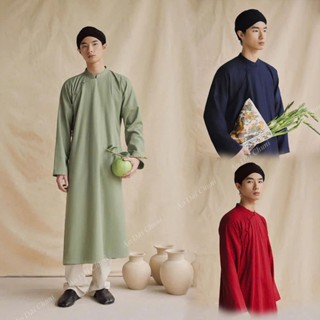 Áo Dài Nam Cách Tân Dáng Dài Mặc Tết Bê Tráp Truyền Thống N130