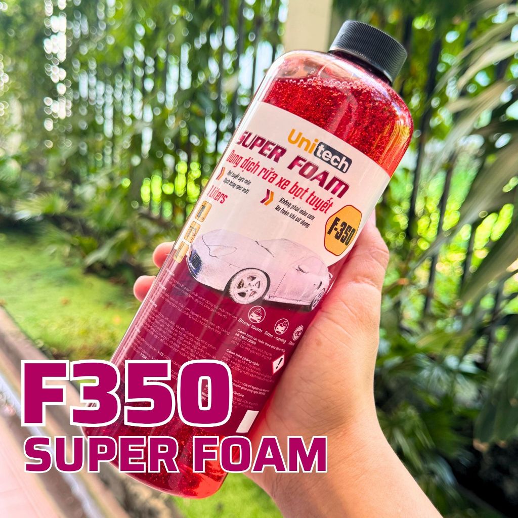 Nước Rửa Xe Cao Cấp SUPER FOAM F350 (1 Lít) Xà Bông Bọt Tuyết Siêu Đậm Đặc Rửa Xe Siêu Sạch UNITECH