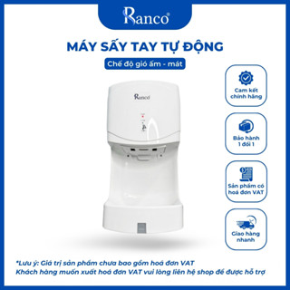 Máy sấy tay tự động RANCO cảm ứng thông minh có cảm biến hồng ngoại, 2 chế độ gió nóng mát KT - 101