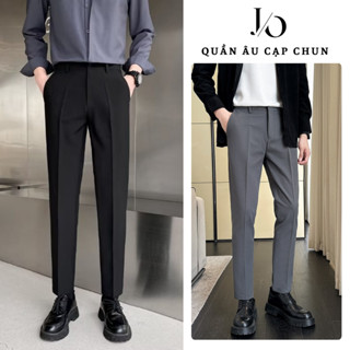 Quần Âu Nam Cạp Chun Ẩn Bên Eo Suông Ống Đứng Quần Tây Âu Nam Vải Co Giãn Không Nhăn Dáng Đứng JEAN