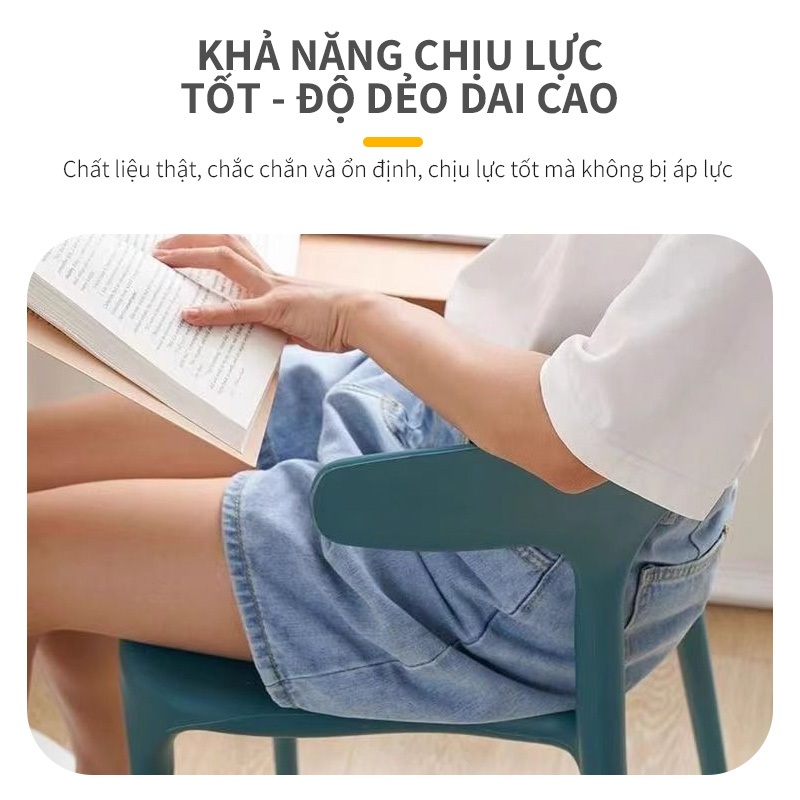 Ghế nhựa bàn ăn văn phòng, Ghế tựa lưng kiểu dáng sang trọng, trọng lượng nhẹ, dễ dàng vệ sinh | BigBuy360 - bigbuy360.vn