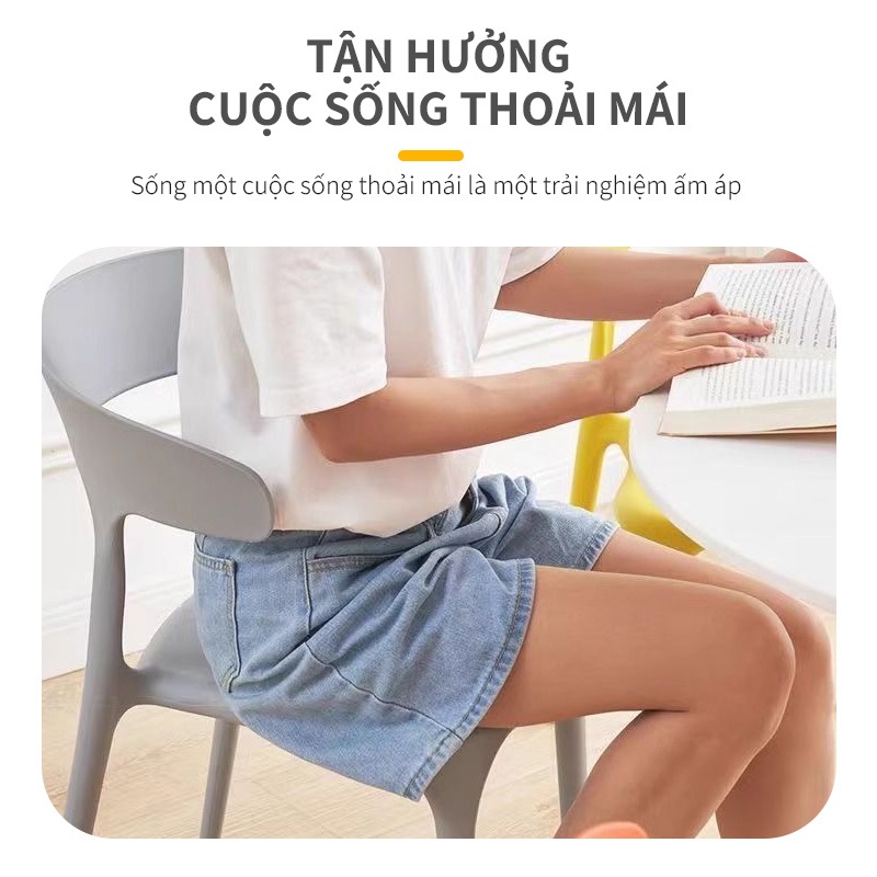 Ghế nhựa bàn ăn văn phòng, Ghế tựa lưng kiểu dáng sang trọng, trọng lượng nhẹ, dễ dàng vệ sinh | BigBuy360 - bigbuy360.vn