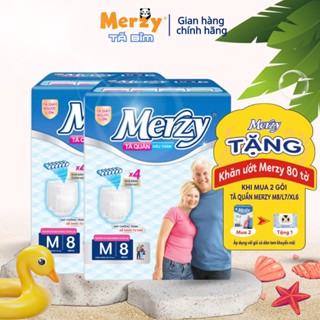 {Tặng khăn ướt 80 tờ}Tã Quần Người Lớn Merzy M8/L7/XL6  Bỉm Người Già Khô Thoáng Tã Già Siêu Thấm Chống Tràn