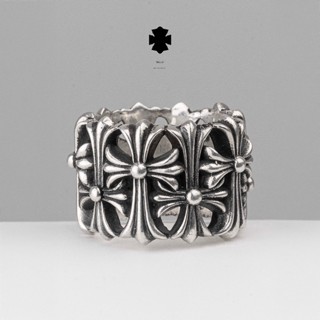 Nhẫn Chrome Hearts Cemetery nam nữ bạc 925 phong cách cá tính, Nhẫn bạc nam nữ CH Cemetery sang trọng