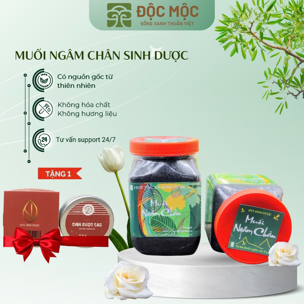 Combo 6 hộp muối ngâm chân Sinh Dược cao cấp tặng 1 hũ cao xoa bóp sinh dược shopdocmoc