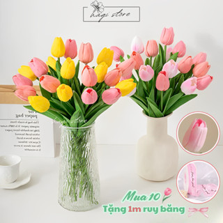  Hoa giả hoa tulip nhiều màu cao cấp hoa giả trang trí phòng phụ kiện chụp ảnh 