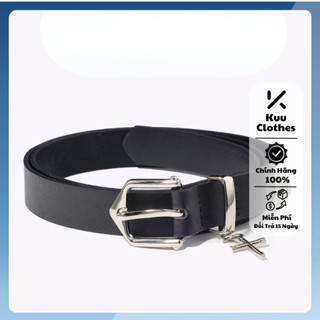 Dây thắt lưng nam playboy dây nịt nam nữ unisex chữ thập bản nhỏ mặt kim loại bóng KuuClothes cá tính - Dây nịt Chữ thập