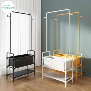 YUNDUN Giá Treo Quần Áo Tặng 2Móc Treo Túi Tiện Lợi Kệ Để Giày 4 Tầng Kết Hợp Giá Phơi Đồ Ngoài Trời