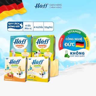 Váng sữa trẻ em Hoff 4 vị cho bé từ 6 tháng tuổi bổ sung protein canxi DHA sữa non Colostrum 4 lốc (16 hộp x 55g)