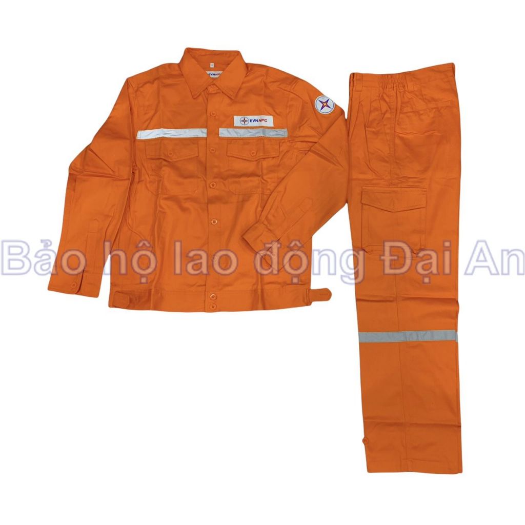 Quần áo điện lực màu cam vải pangrim theo tiêu chuẩn EVN