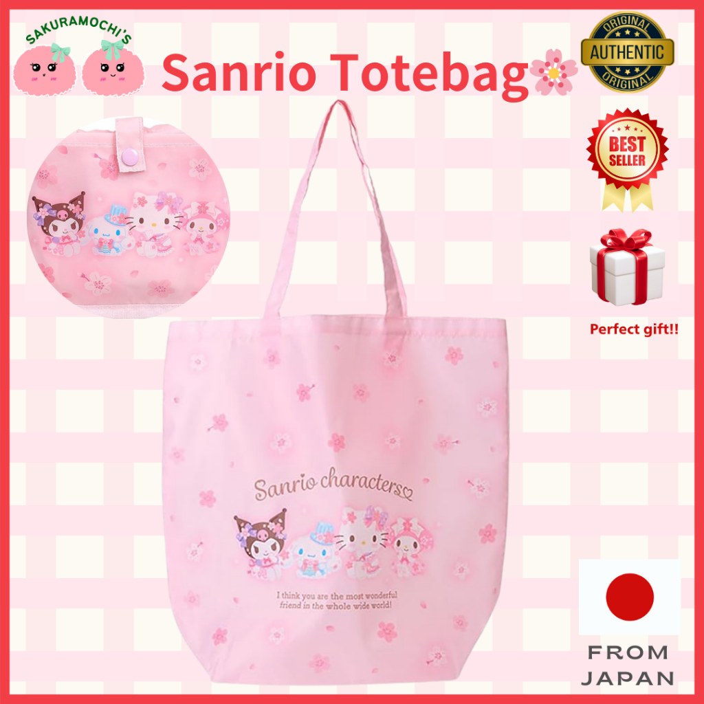 Sanrio Eco shopping Bag Foldable Bag Sakura Sanrio Characters [Direct from Japan]