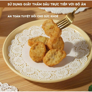 Set 140 tờ giấy thấm dầu ăn chiên rán nhà bếp an toàn sức khoẻ 21x20cm