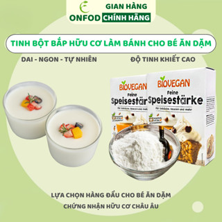 Tinh bột bắp hữu cơ Biovegan ONFOD làm bánh plan pudding cho bé ăn dặm từ 6 tháng tuổi
