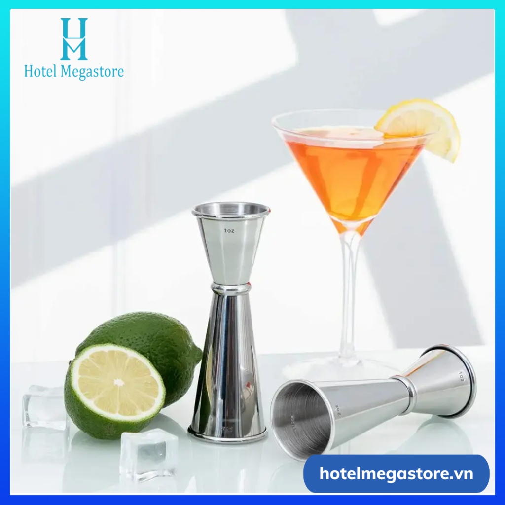 Zigger pha chế cocktail, ly đong 2 đầu inox SUS304 cao cấp dung tích 15/30cc , 30/45cc, 30/60cc
