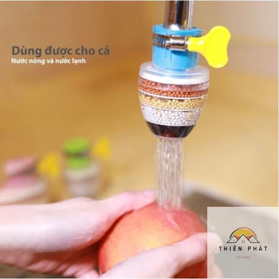 Đầu lọc nước 6 tầng, đầu lọc nước tại vòi 6 tầng hình trụ gắn trực tiếp kích cỡ tăng giảm tùy chỉnh phù hợp mọi vòi
