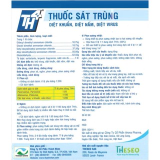 Thuốc sát trùng chuồng trại TH4 100ml (hình thật)