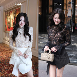 [S2.3005] Set Áo Ren 2 Lớp Mix Quần Giả Váy Tacta Vạt Nơ Sang Chảnh 2 Màu (Áo có đệm vai)