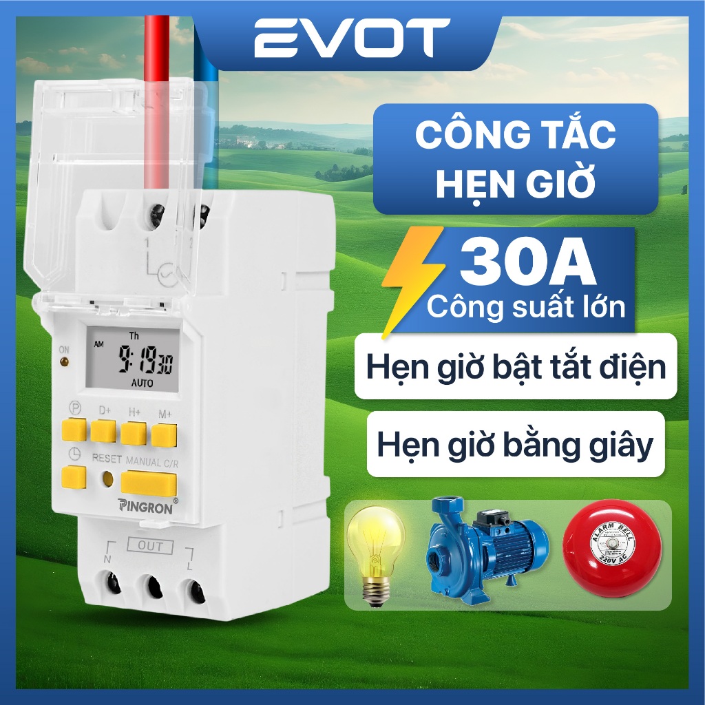  Công tắc hẹn giờ bật tắt điện 220V HG30 công suất lớn 30A 28 chế độ hẹn giờ tắt mở điện chính xác 
