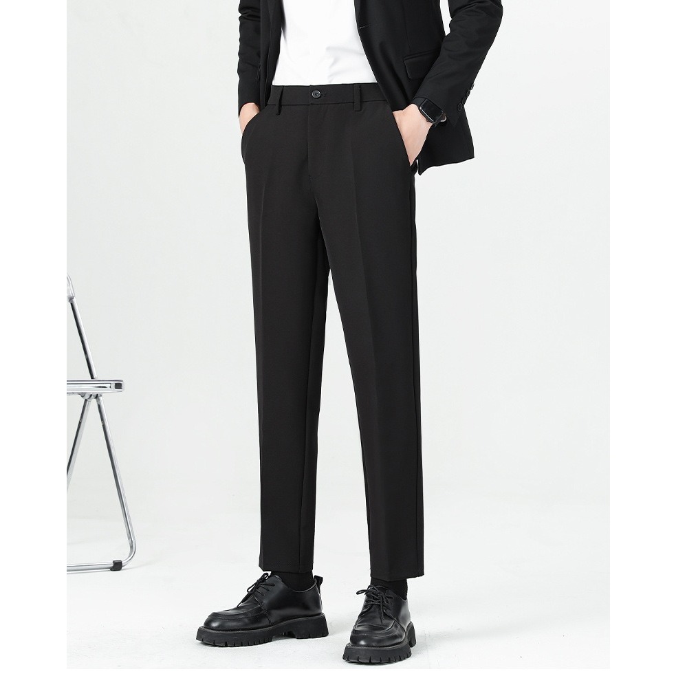 Quần Âu Nam Co Giãn Nhẹ Cạp Cao Suông Ống Đứng Quần Tây Âu Nam Chất Vải Tuyết Hàn Dày Dặn Không Nhăn | BigBuy360 - bigbuy360.vn