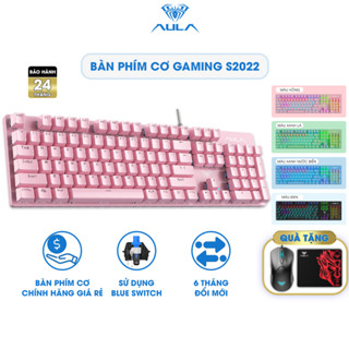 Bàn phím cơ AULA S2022 Gaming Giá rẻ Full Size Blue Switch LED nhiều chế độ Chơi game Chính hãng