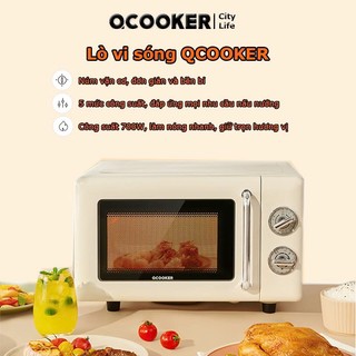  Lò vi sóng cổ điển Xiaomi Qcooker WB01B phong cách vintage dung tích 20L 700W 6 chế độ nấu tiện lợi hàng chính hãng 