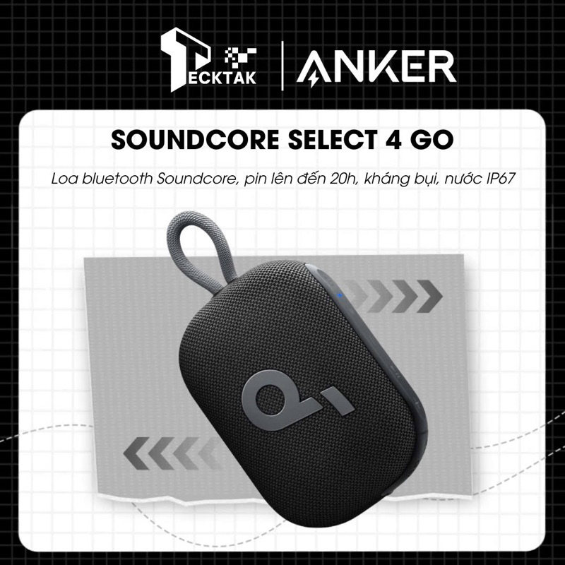 Loa bluetooth Soundcore Select 4 Go | Pin 20 giờ | Kháng bụi, nước IP67 - BH 18 tháng