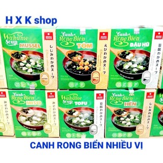 Hộp 10 gói canh ASUZAC rong biển đủ vị , hsd:3/11/2026
