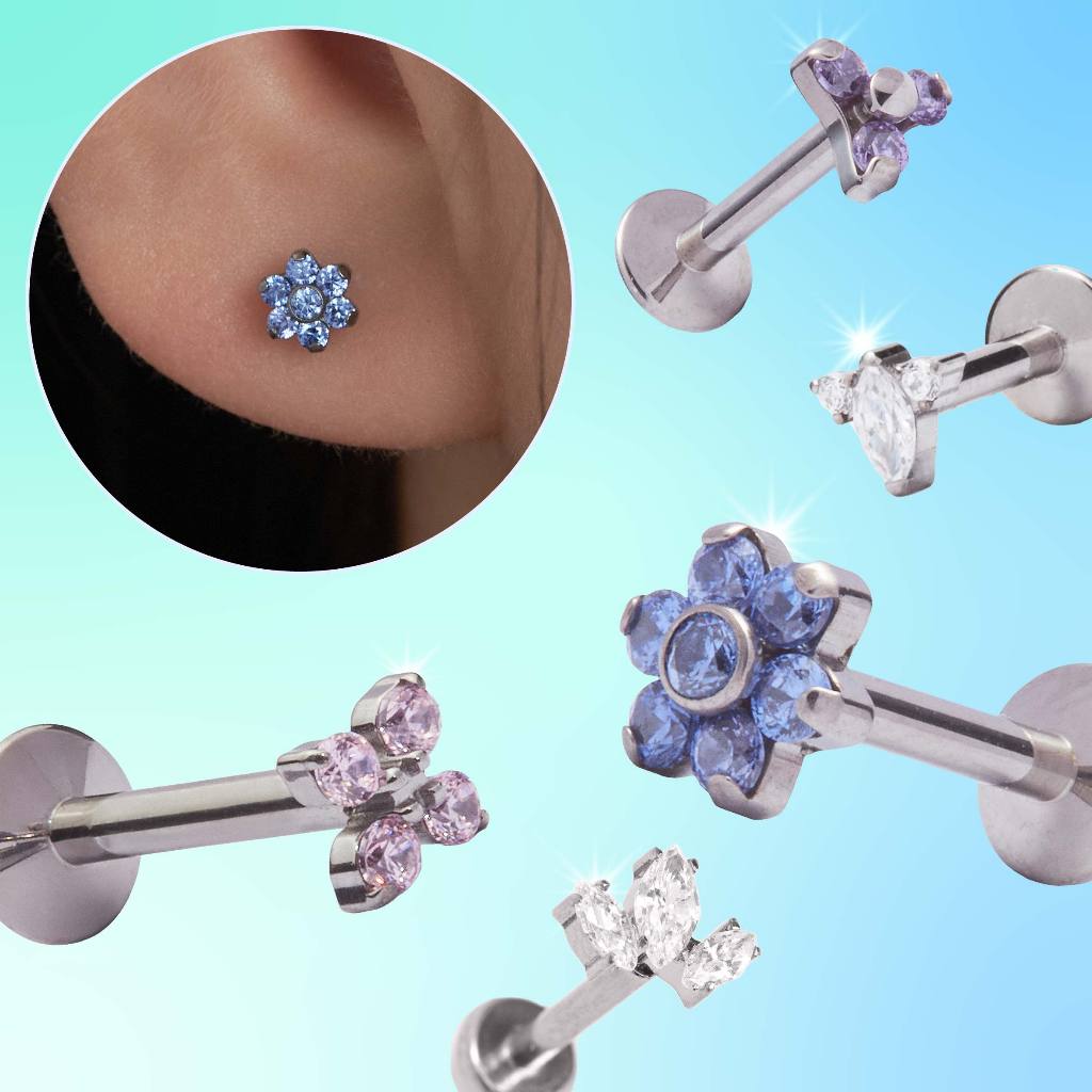 Bông tai đá lấp lánh Titan cao cấp - SPARKLING DIAMOND TITANIUM EARRING COCKSTOCK COLLECTION
