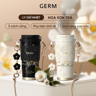 Ly Giữ Nhiệt Cao Cấp GERM Hoa Sơn Trà 500ml - Inox 316 - Quà Tặng Sinh Nhật - GE-23AW-B77