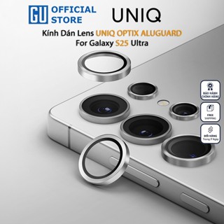 Kính Bảo Vệ Camera UNIQ Optix AluGuard Cho Samsung Galaxy S25 Ultra Khung Viền Nhôm Kính Cường Lực 9H Có Khung Trợ Dán