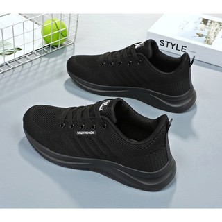 Giày sneaker nam full đenS04- Giày thể thao nam chạy bộ, tập thể dục thể thao