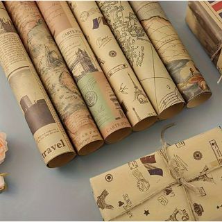 Giấy báo gói hoa valentine, lễ tình nhân, giấy báo gói quà vintage, giấy báo kraf cổ điển - VPP Trí Tuệ