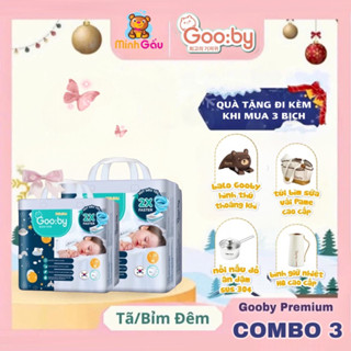 Combo 3 Tã/bỉm Gooby đêm mềm mại, siêu thấm hút size NB/S/M/L/XXL cho bé từ dưới 5kg - 20kg