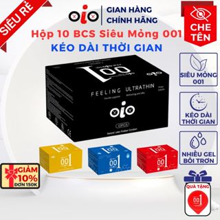 Bao cao su siêu mỏng 001 OiO nhiều gel bôi trơn kéo dài thời gian bcs chống xuất tinh sớm