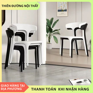 GHẾ NHỰA GHẾ CÀ PHê QUÁN ĂN, QUÁN TRÀ TRANH Ghế Nhà Chất liệu nhựa cường độ cao Ghế nhựa tựa lưng cafe ghế nhựa cafe