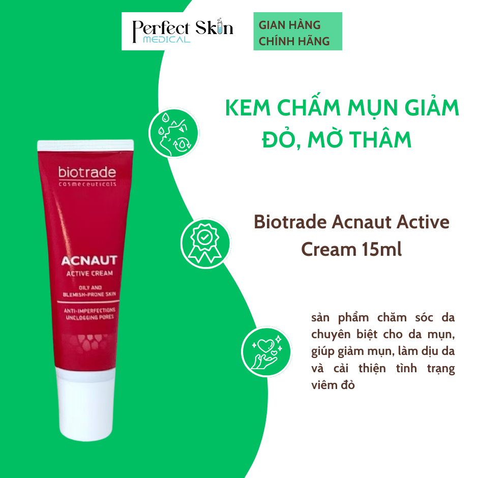 Kem chấm Mụn Biotrade Acnaut Active Cream giảm đỏ, mờ thâm 15ml Biotrade