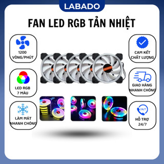   Xịn  Combo Fan Led RGB Coolmoon L8 Kết Nối Qua Hub + Nguồn Và Điều Khiển LABADO 
