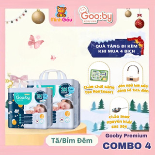 Combo 4 Tã/bỉm Gooby đêm mềm mại, siêu thấm hút size NB/S/M/L/XXL cho bé từ dưới 5kg - 20kg