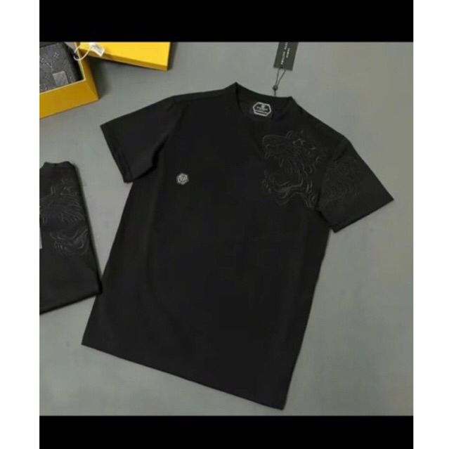 Áo Phông Nam Philip Plein Đính Logo Ngực Cực Đẹp - Áo Thun Nam Philip Pờ Len Thêu Hổ Siêu Hót