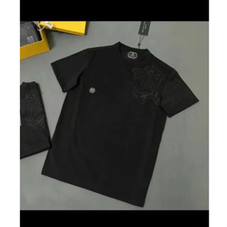 Áo Phông Nam Philip Plein Đính Logo Ngực Cực Đẹp - Áo Thun Nam Philip Pờ Len Thêu Hổ Siêu Hót