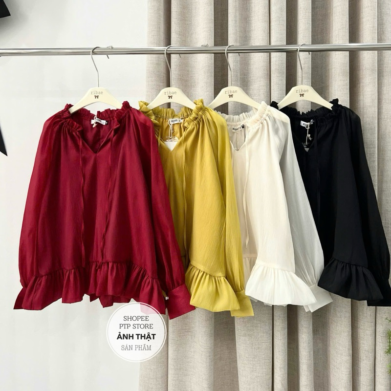 [V1.828] Váy Tơ Babydoll Tay Dài Hàng 2 Lớp Cổ V Form Xoè 3 Màu Siêu Xinh (lót lụa, tay khuy ngọc) | BigBuy360 - bigbuy360.vn