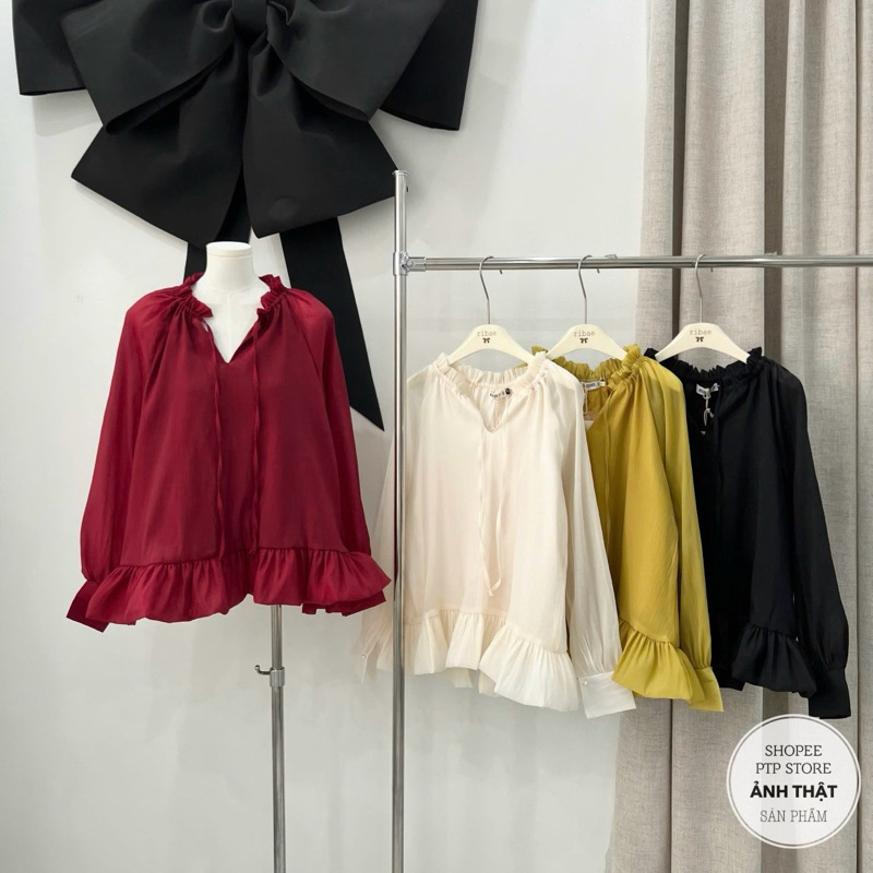 [V1.828] Váy Tơ Babydoll Tay Dài Hàng 2 Lớp Cổ V Form Xoè 3 Màu Siêu Xinh (lót lụa, tay khuy ngọc) | BigBuy360 - bigbuy360.vn